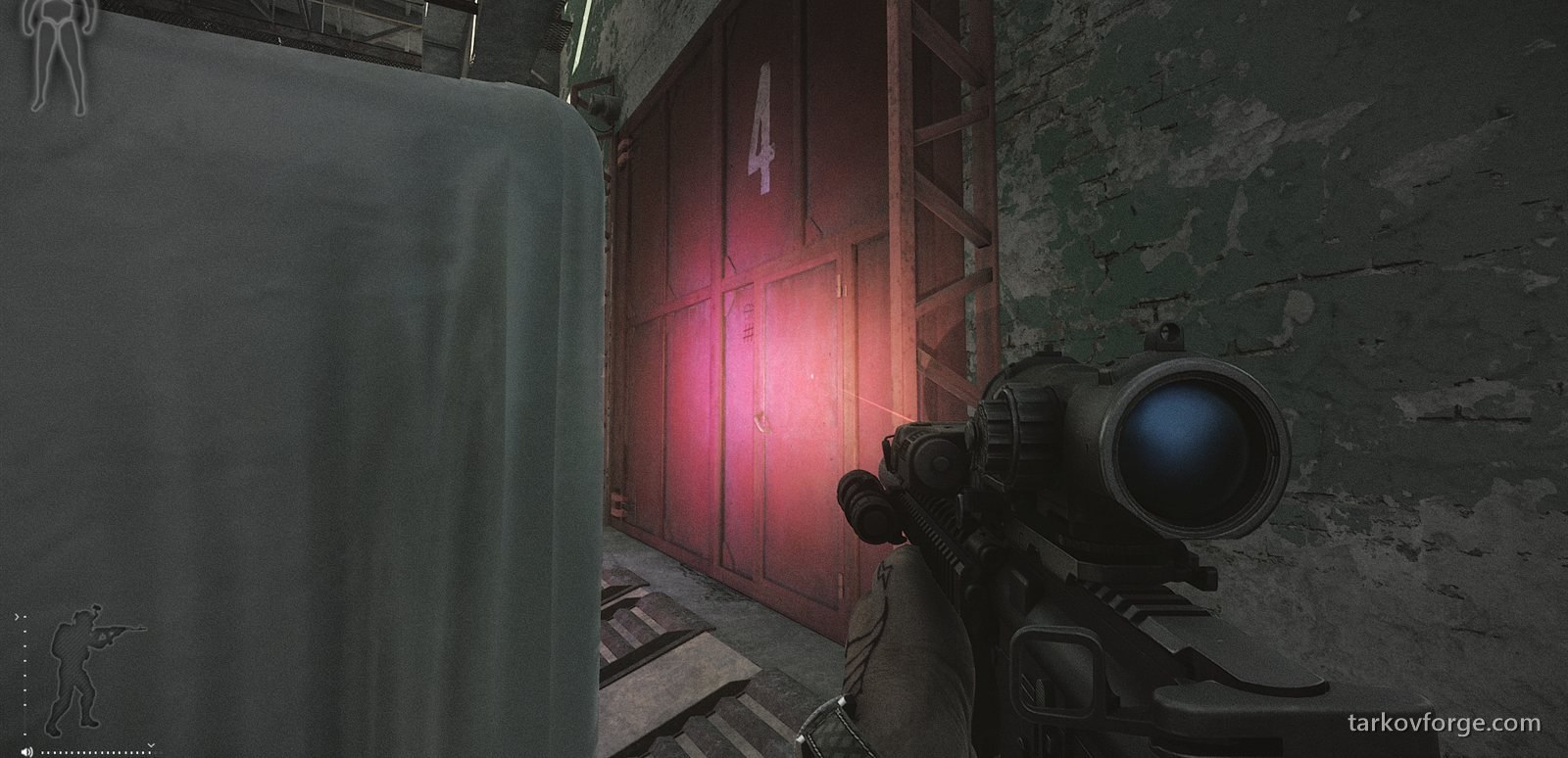 The Med Tent Gate on Factory: the first door.