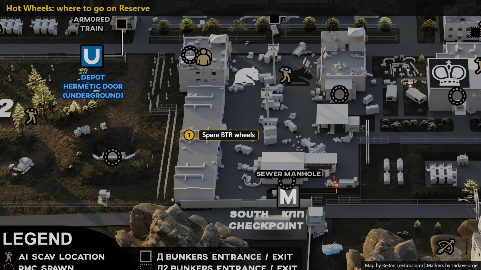 Location on Reserve: Spare BTR wheels. Map by Re3mr.